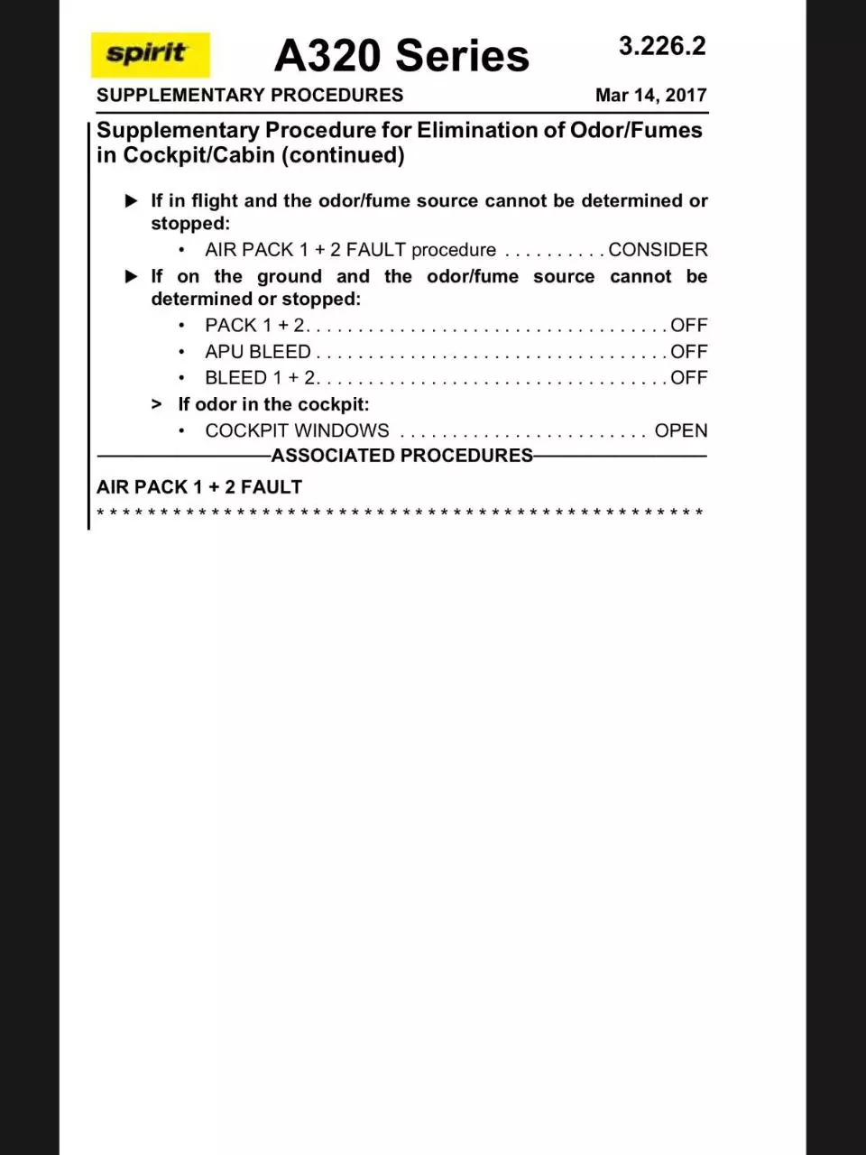 Page 2 of 2, Spirit Fumes Checklist