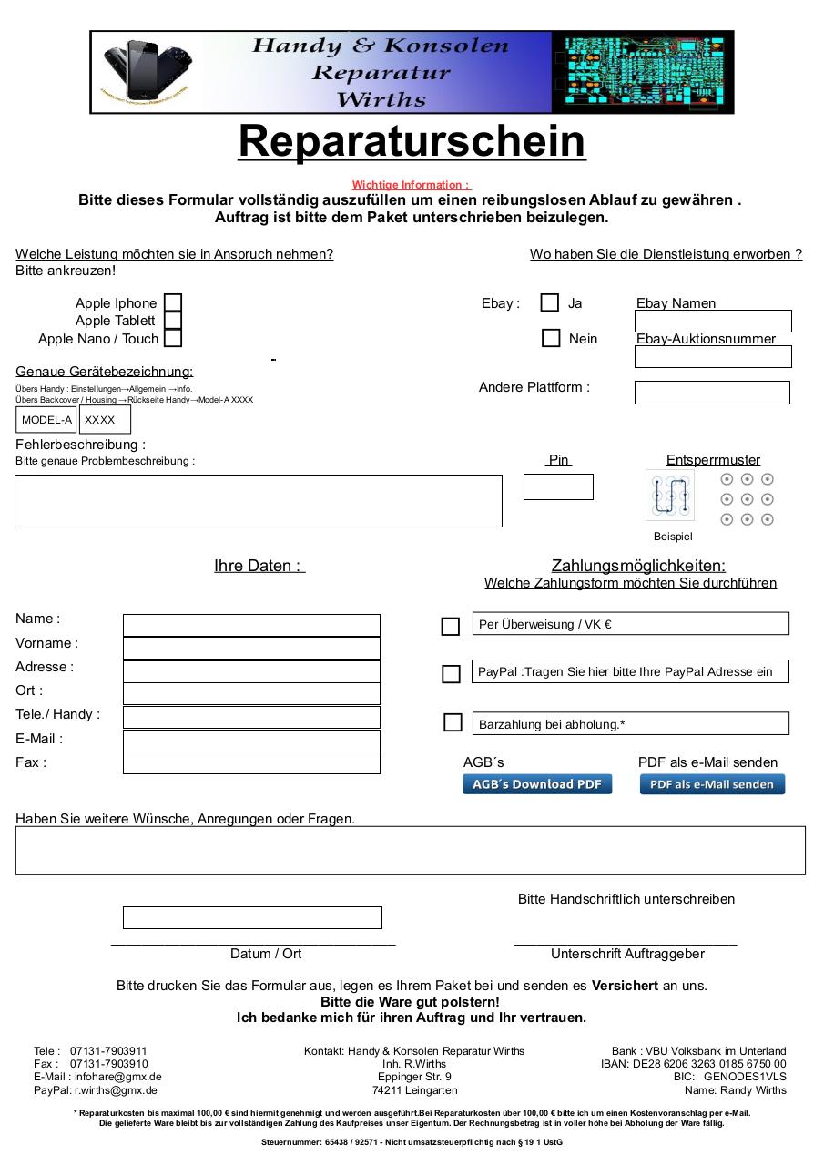 Document preview Reparatur Formular Handy Onlineversion V 2.0.pdf - page 1/1