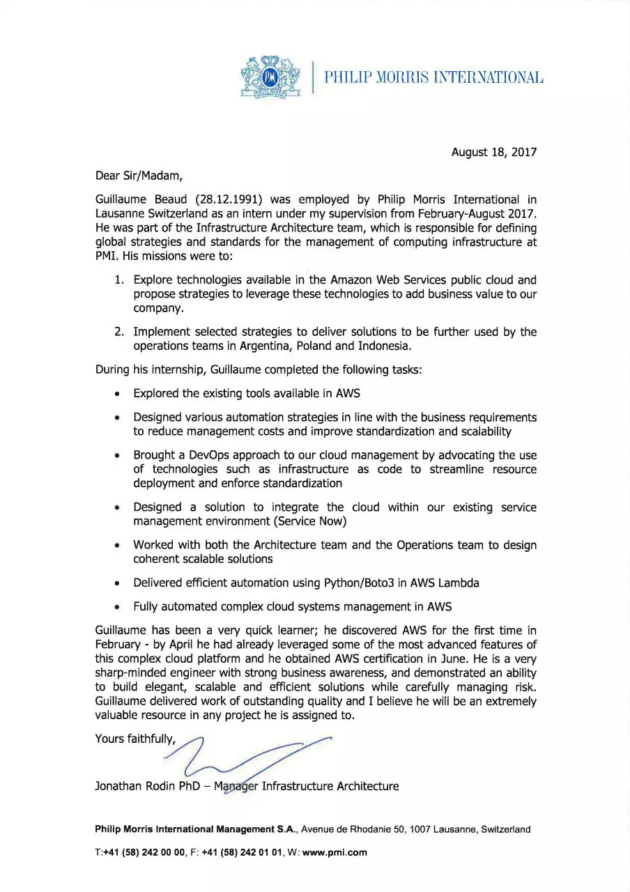 Page 1 of 1, Recommendation PMI August