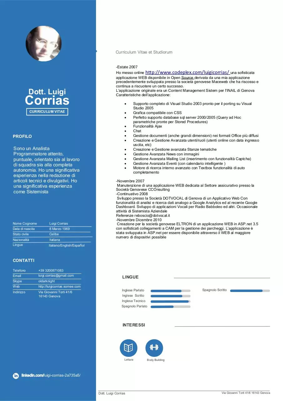 Page 4 of 5, Curriculum Luigi Corrias