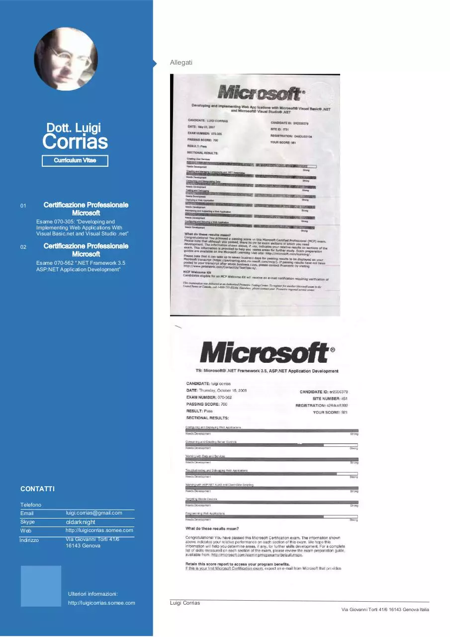 Page 5 of 5, Curriculum Luigi Corrias
