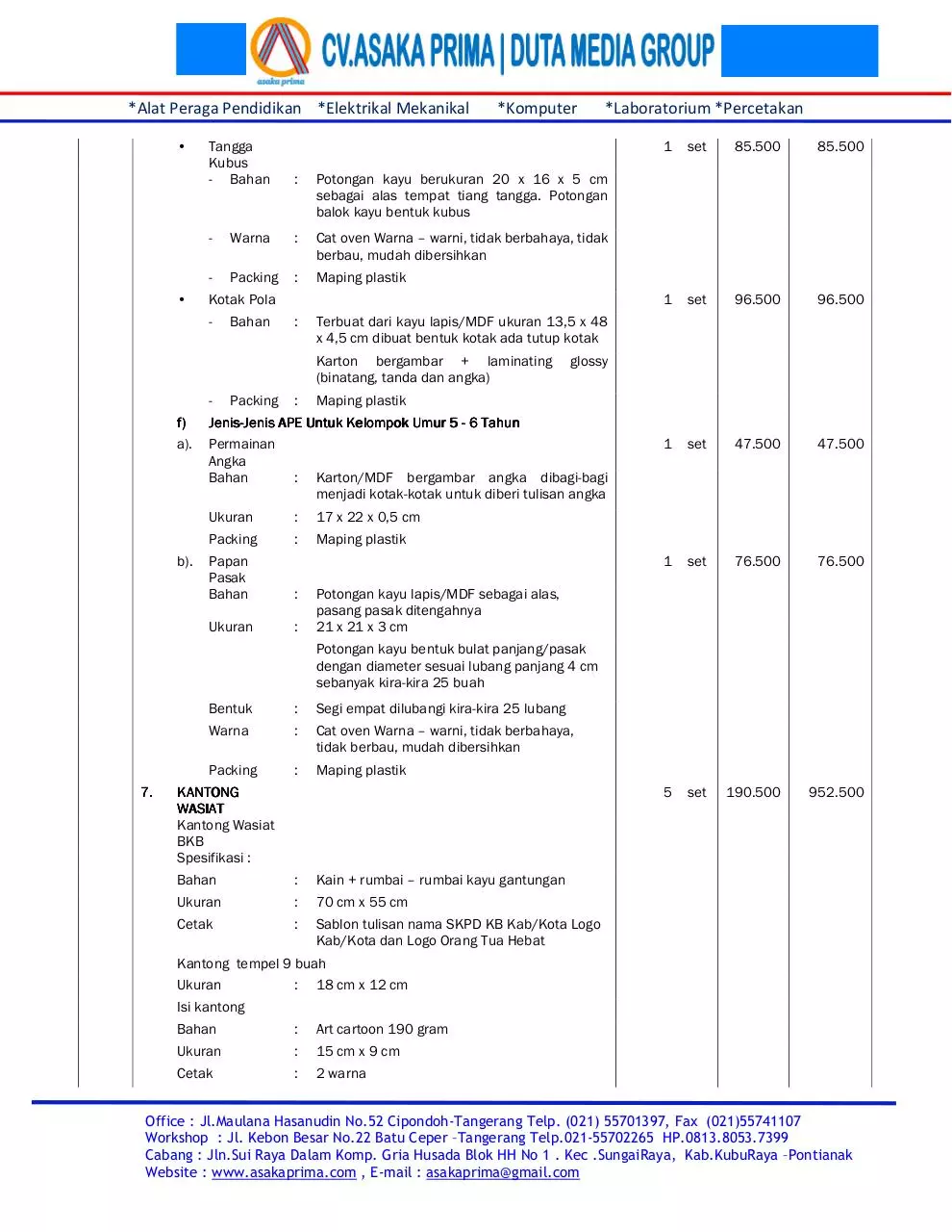 Page 5 of 9, Jual BKB KIT 2017 ~ CV.ASAKA PRIMA