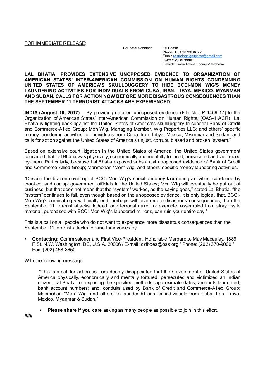 Document preview Press release filing greviance (P-1469-17).pdf - page 1/1