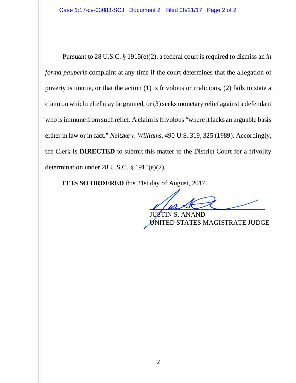 Document preview Ackers granted civil case.pdf - page 2/2
