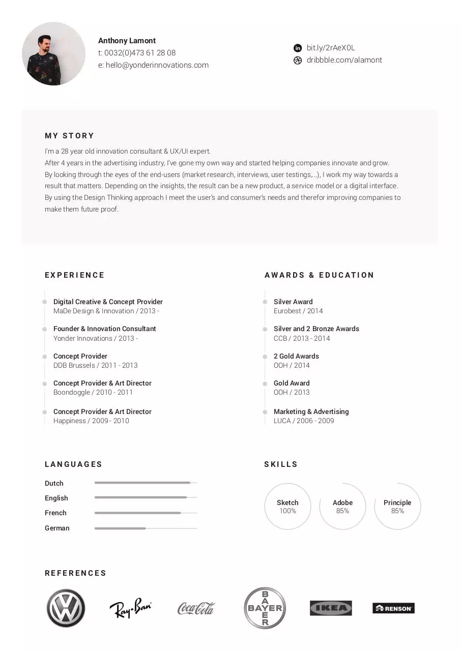 Page 1 of 1, Resume