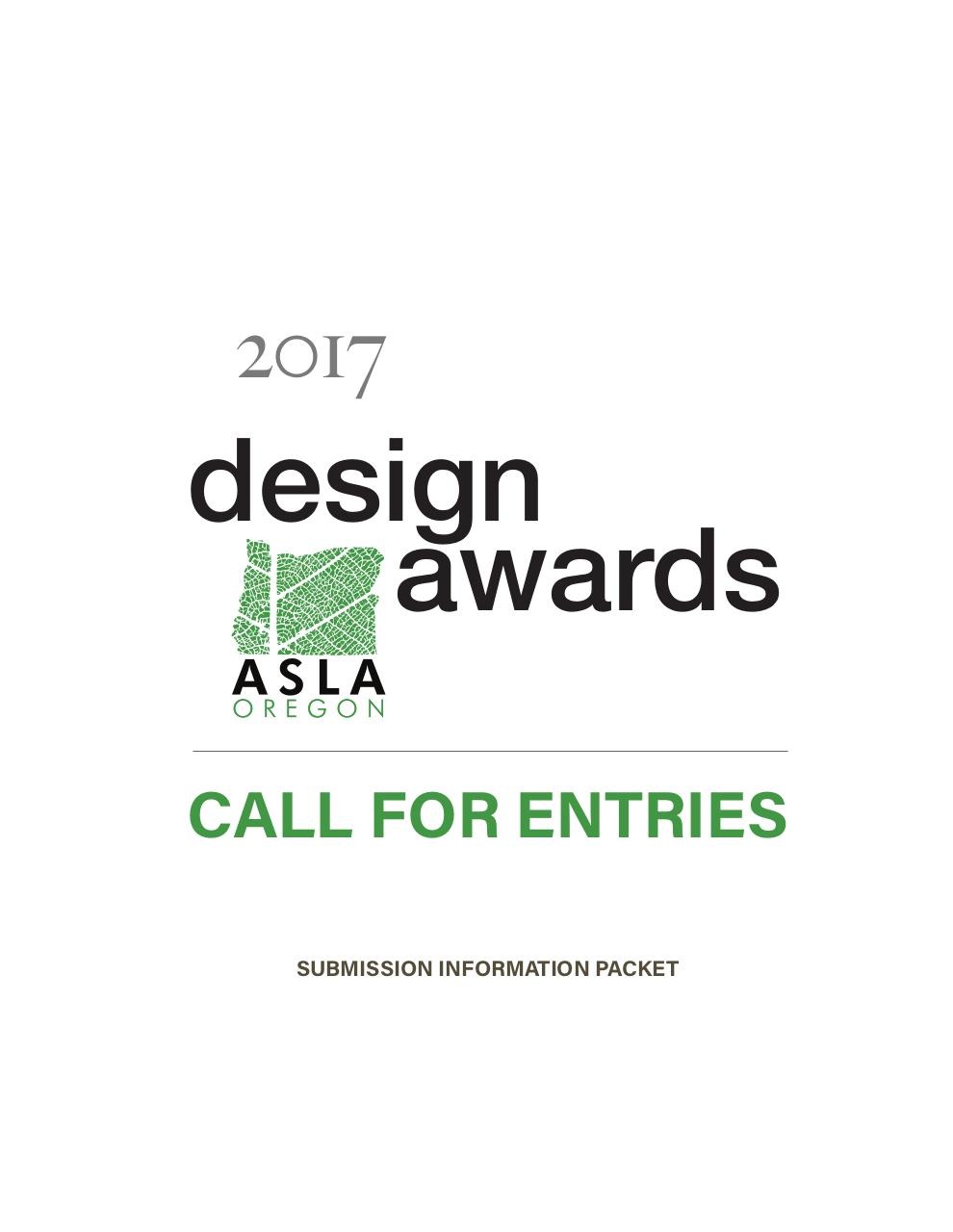 2017_DesignAwards_CFE_SubmissionInformationPacket.pdf - page 1/15