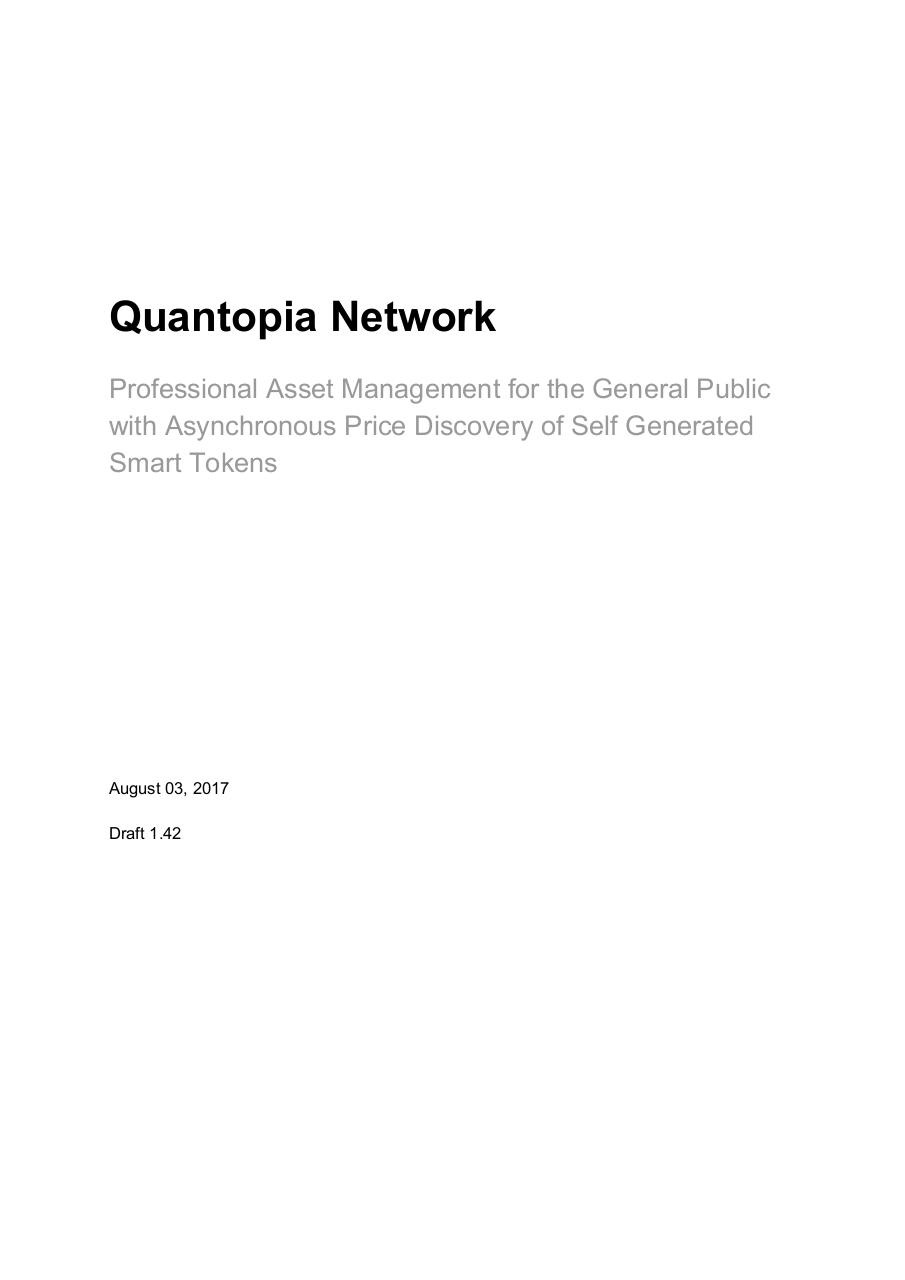 Quantopia Network White Paper Ver. 1.42.pdf - page 1/11