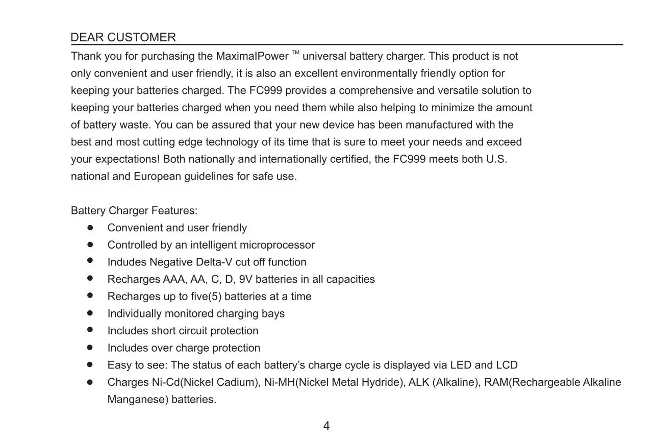 Page 4 of 12, FC999 Instuctions