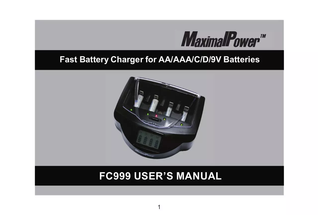 Page 1 of 12, FC999 User's Manuel