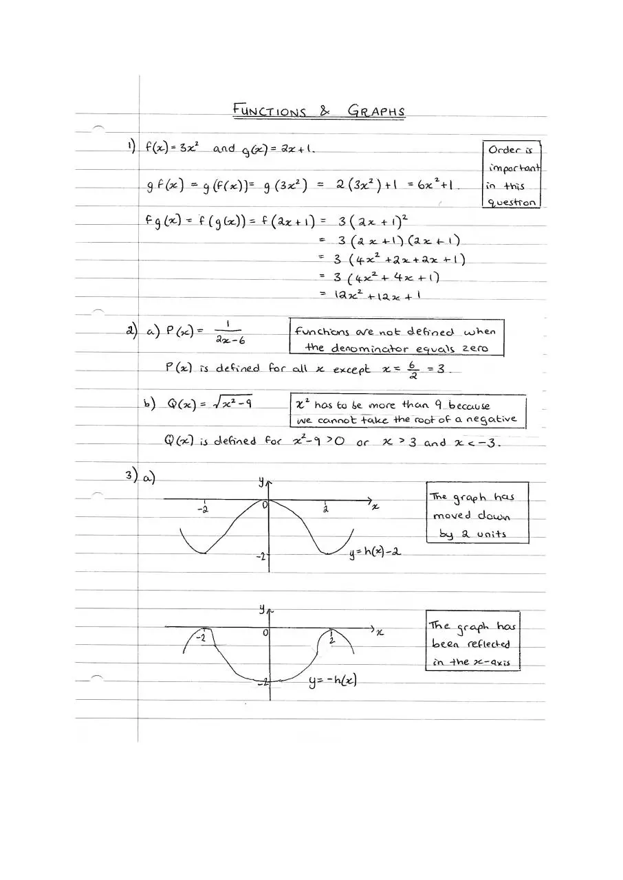 Page 1 of 4, functions and graphs