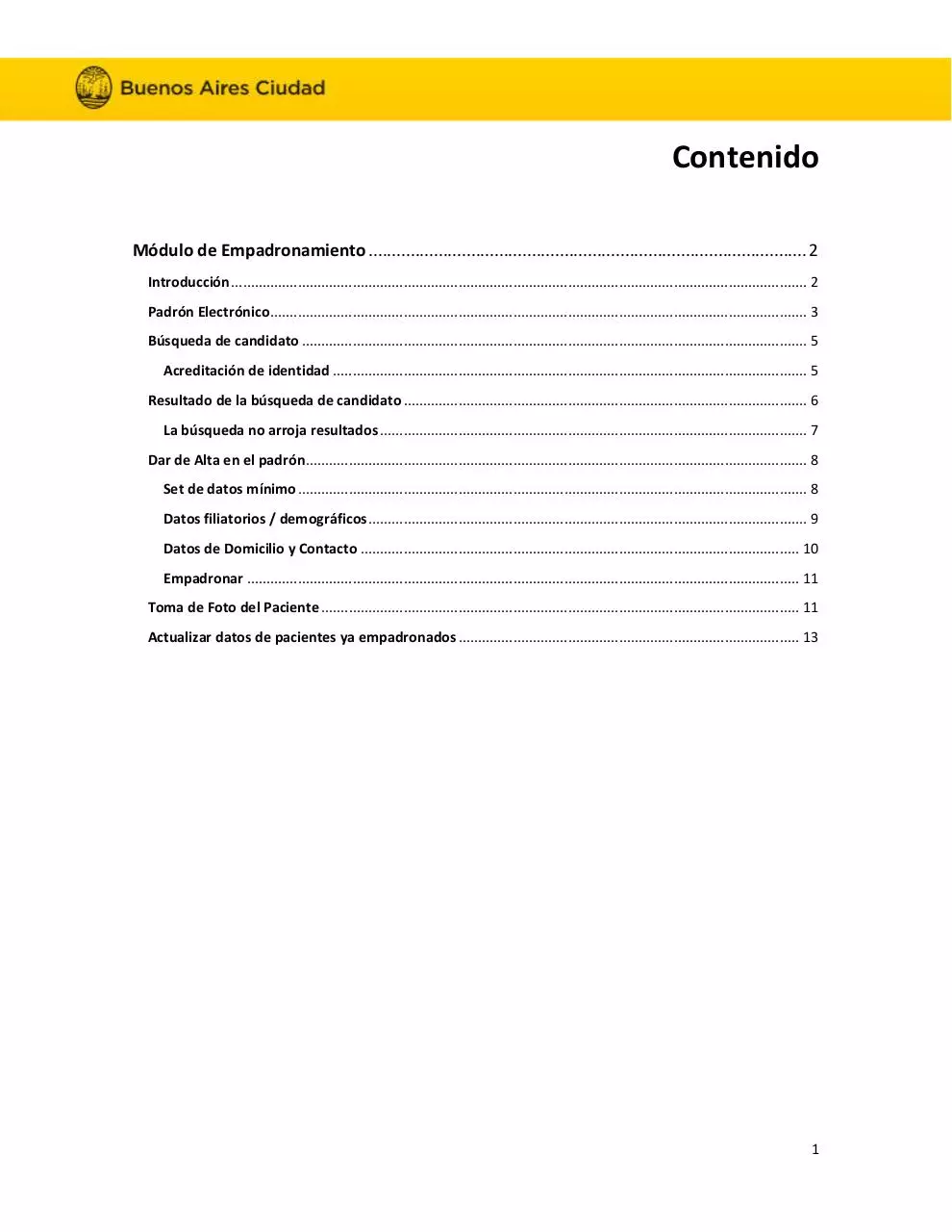 Page 2 of 14, Instructivo Módulo de Empadronamiento revision julio 1