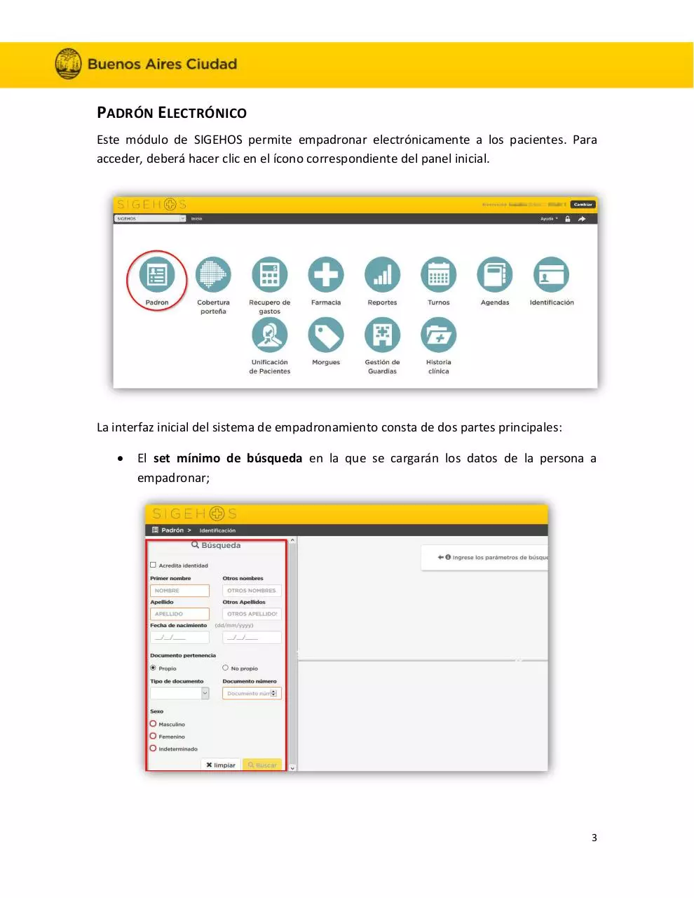 Page 4 of 14, Instructivo Módulo de Empadronamiento revision julio 1