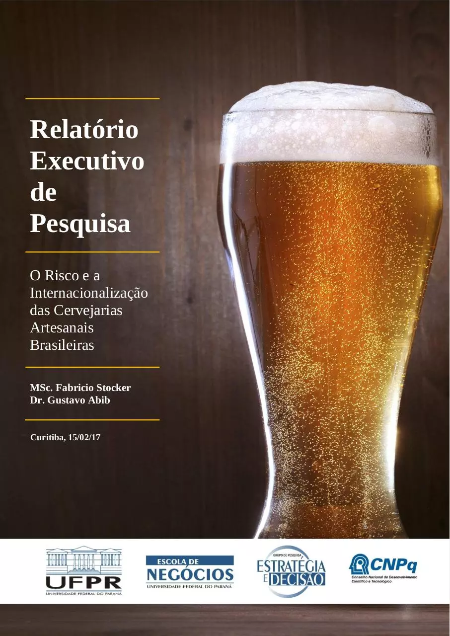 Page 1 of 13, Relatório de Executivo Cervejarias Artesanais