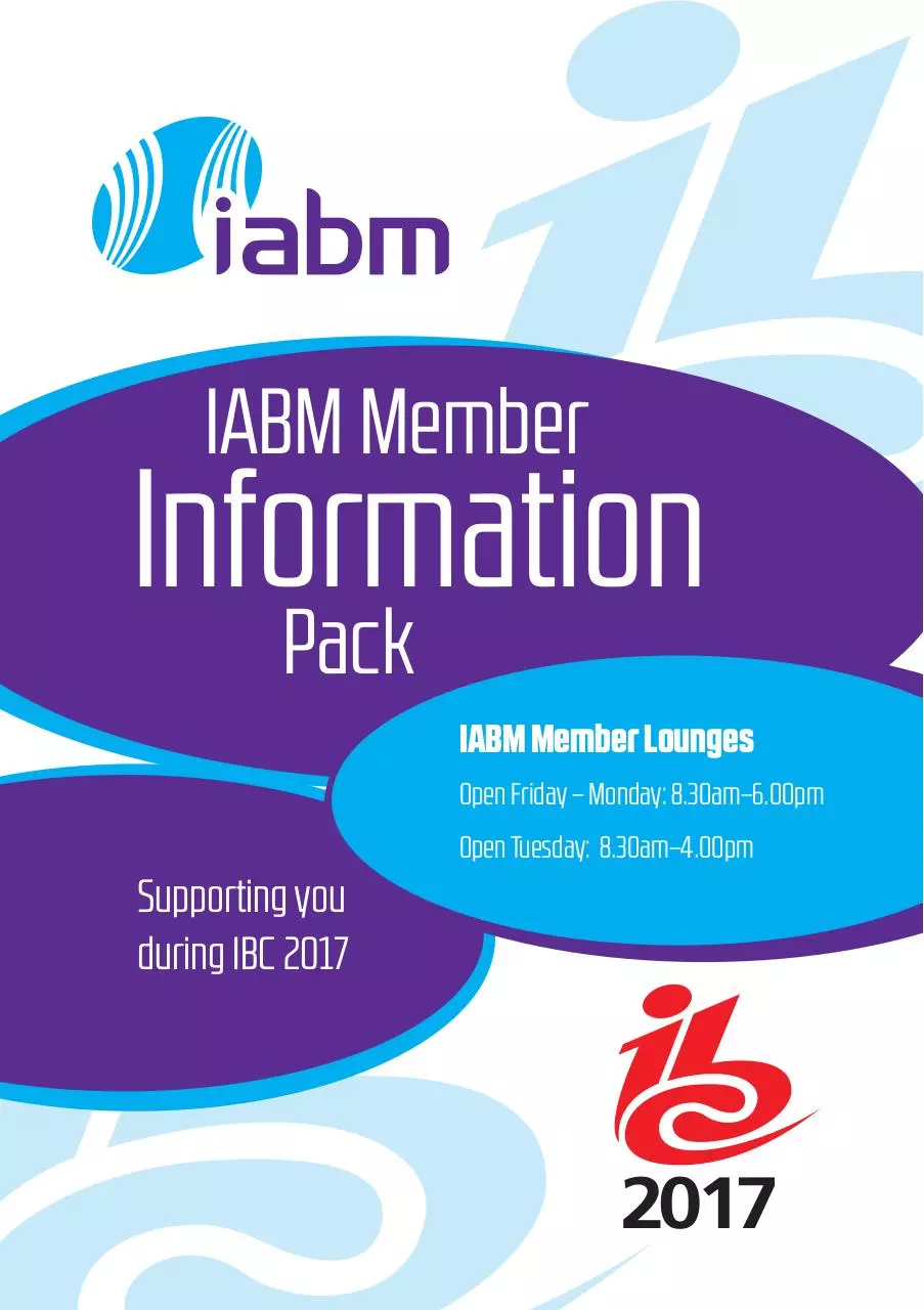 Page 1 of 6, IBC 2017 Member Pack