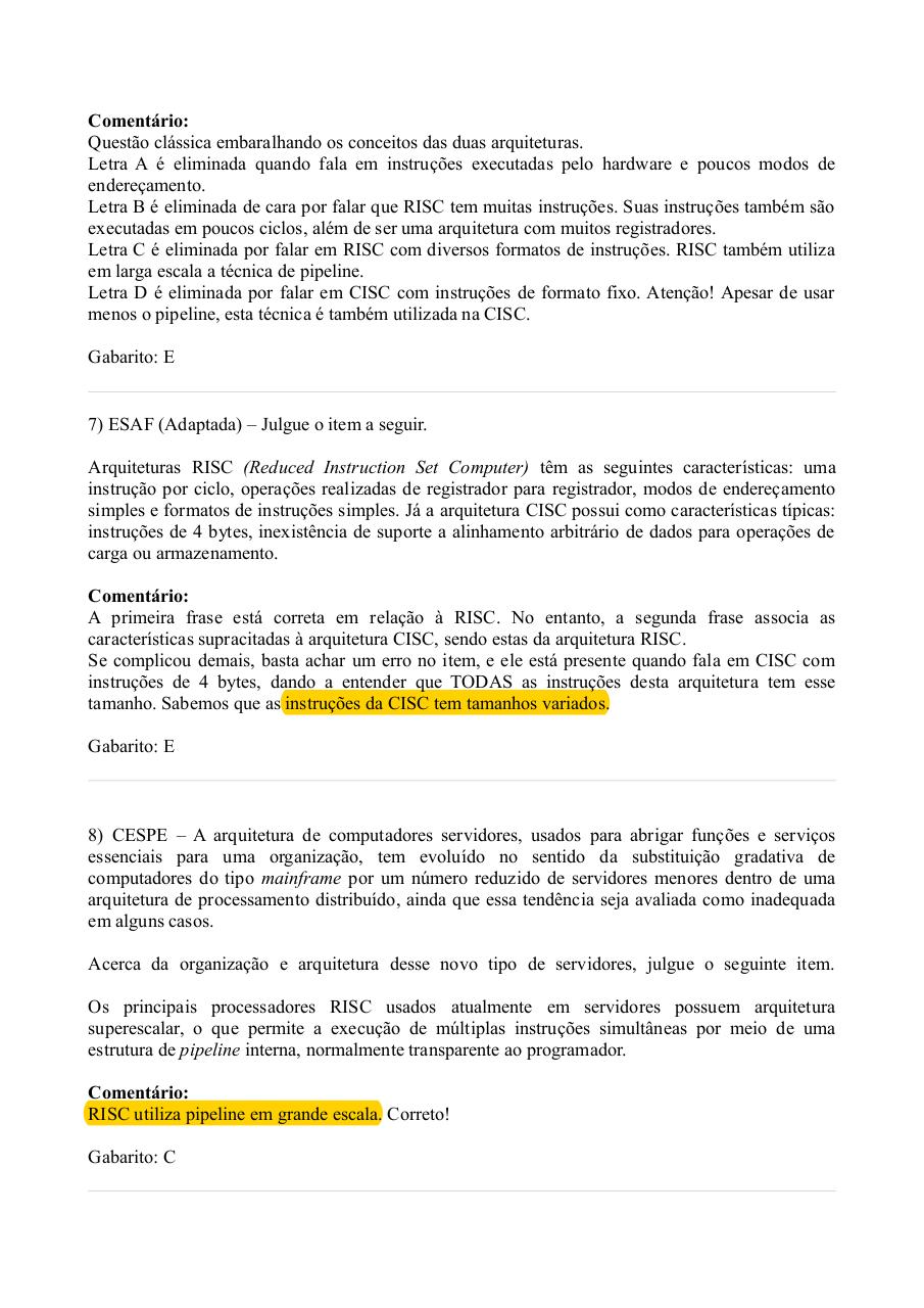 RISC vs CISC - QuestÃµes comentadas.pdf - page 4/12