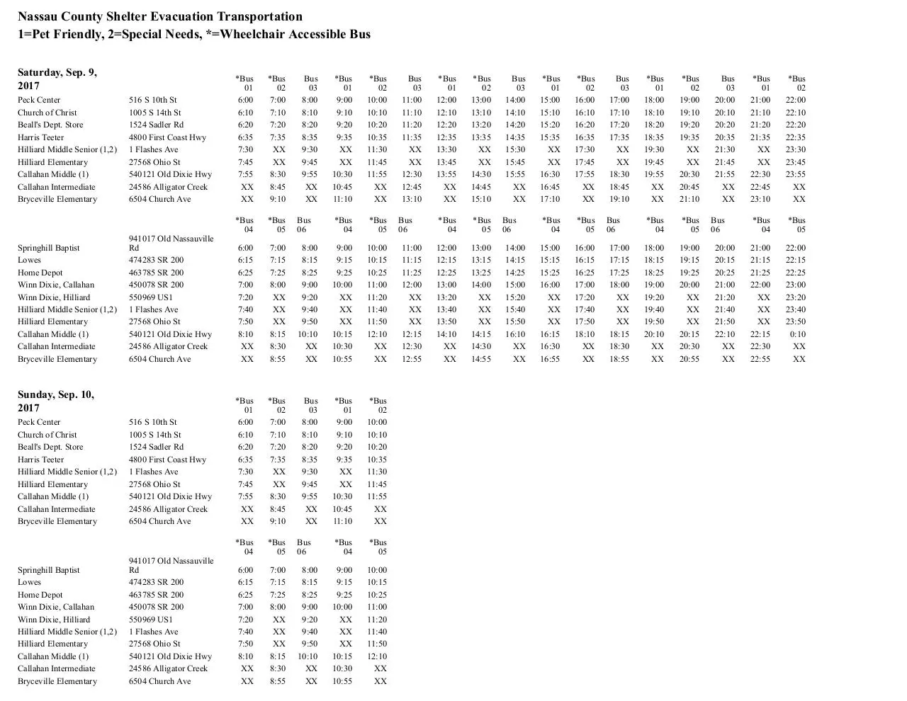 Document preview - shelter bus schedule.pdf - Page 1/1