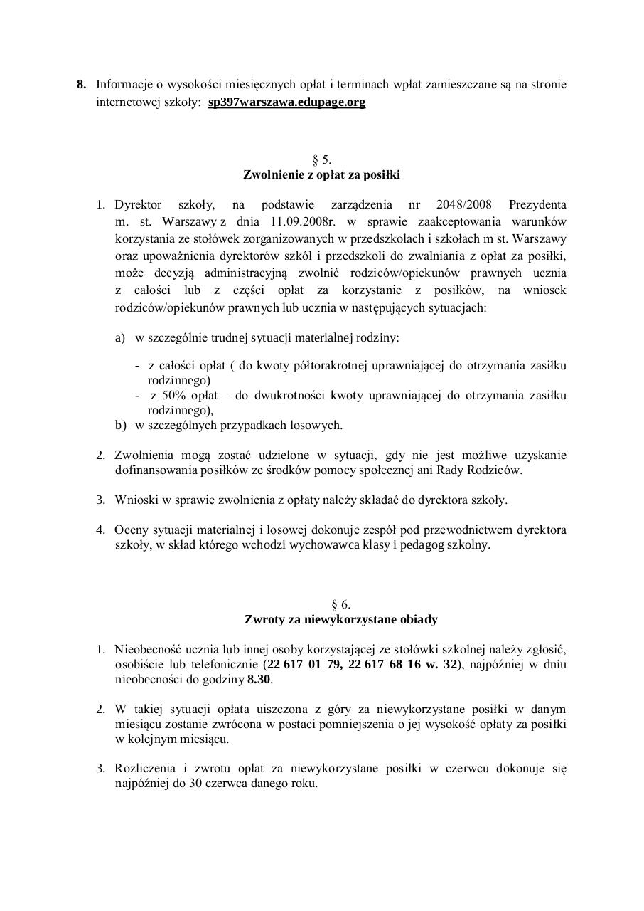 Document preview Regulamin stolowki szkolnej  na stronÄ™ szkoÅ‚y.pdf - page 3/4
