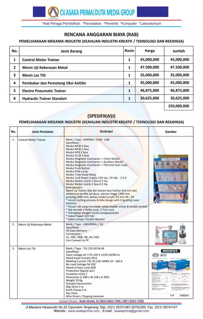 Page 1 of 2, Alat Praktikum SMK Pemeliharaan Mekanik Industri min