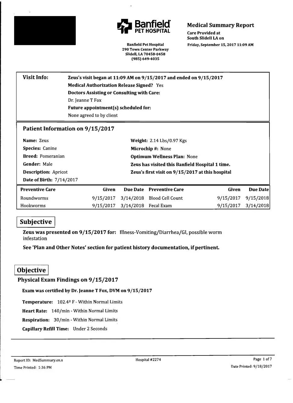Page 1 of 17, zeussummaryredacted Redacted