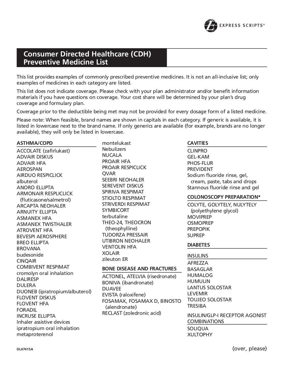 Document preview 2018 Preventive Medications Standard Plus List.pdf - page 1/3
