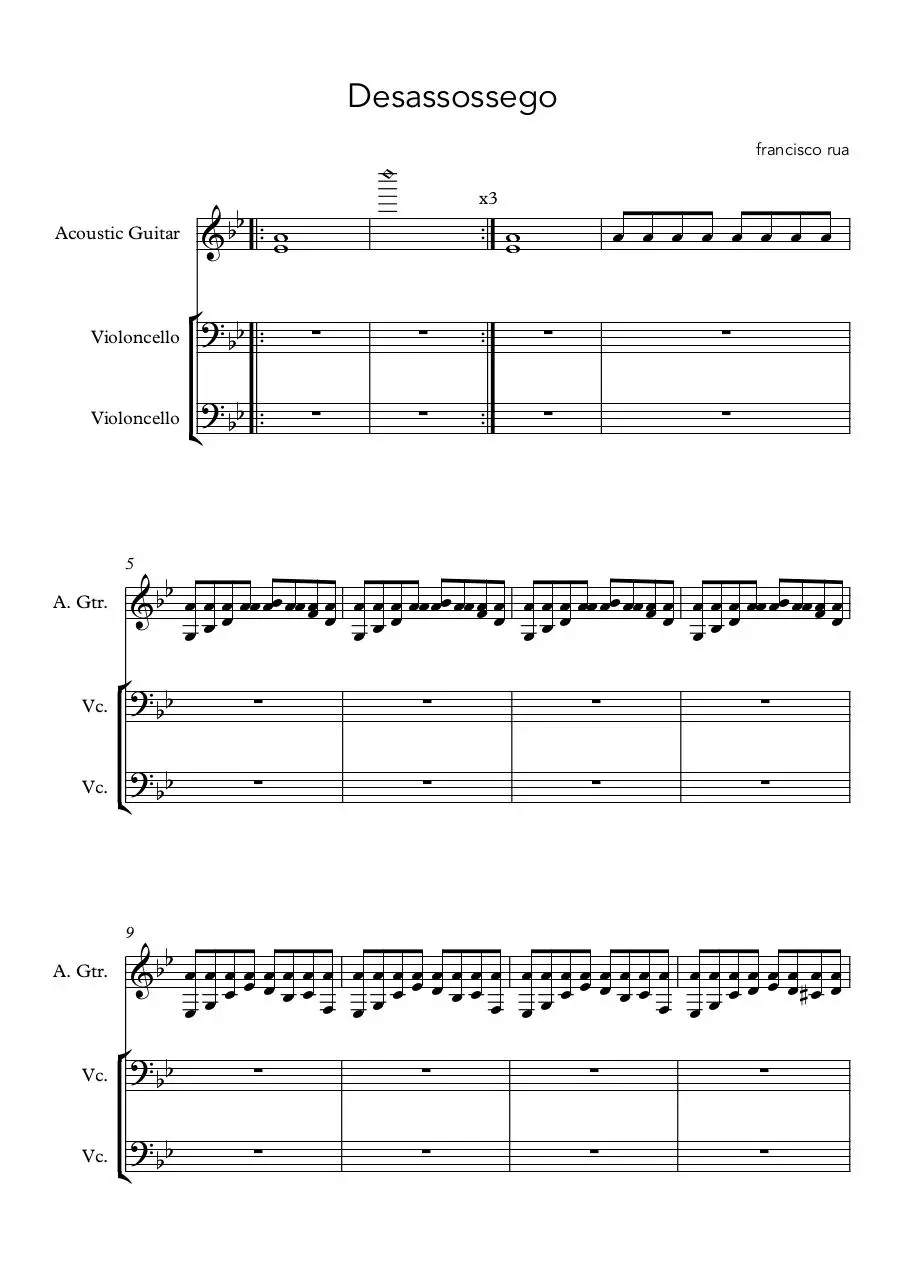 Page 1 of 9, Desassossego Full Score
