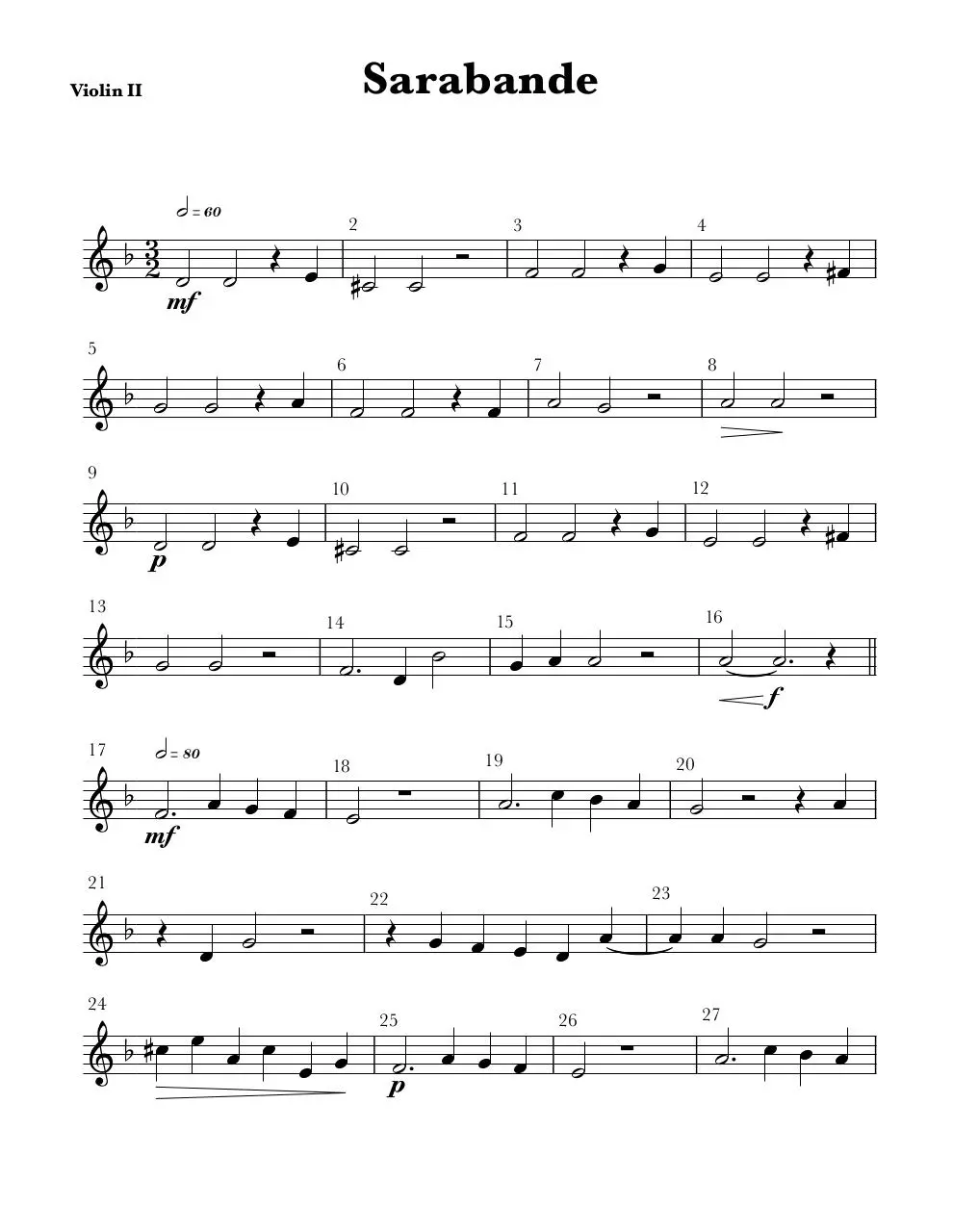 Page 5 of 20, Sarabande (parts)