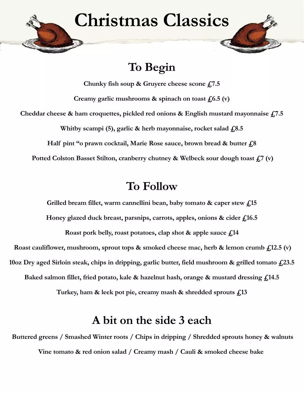 Page 1 of 3, Christmas Menu and Set Menu