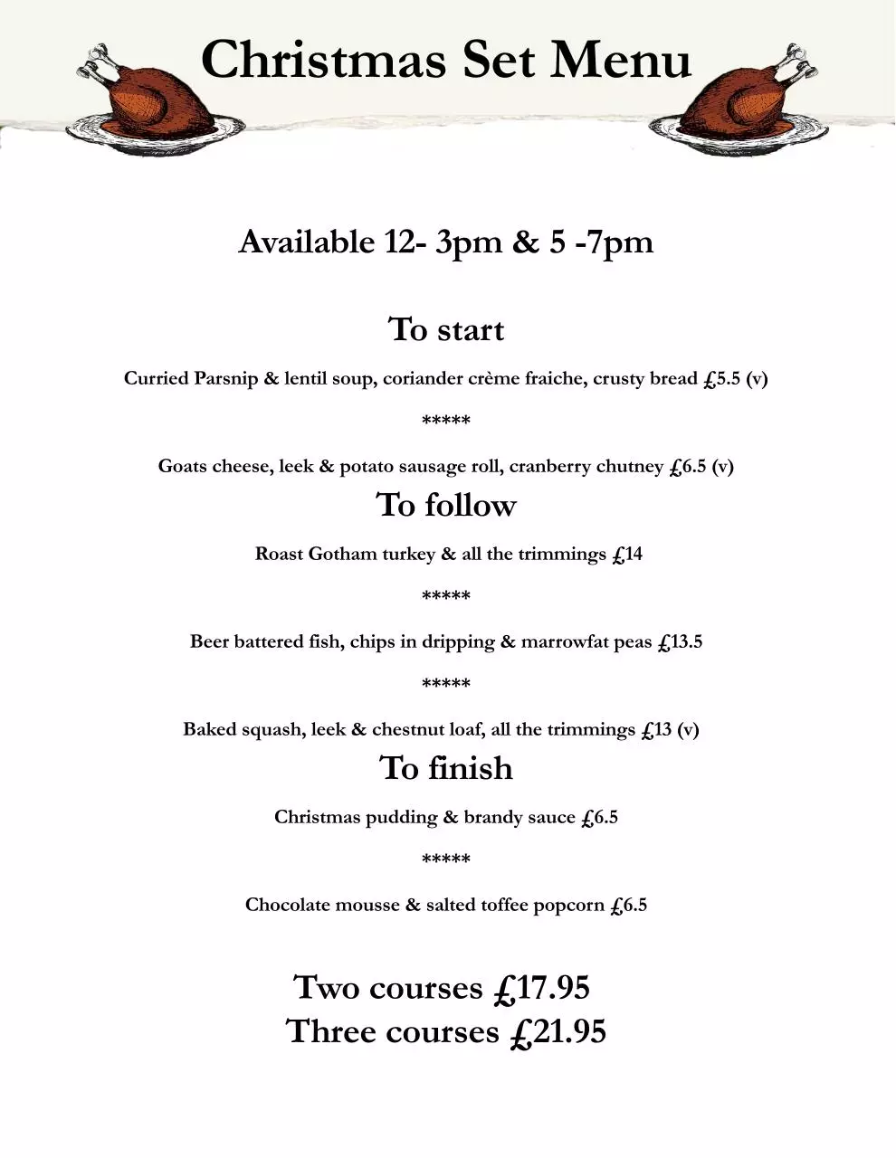 Page 3 of 3, Christmas Menu and Set Menu