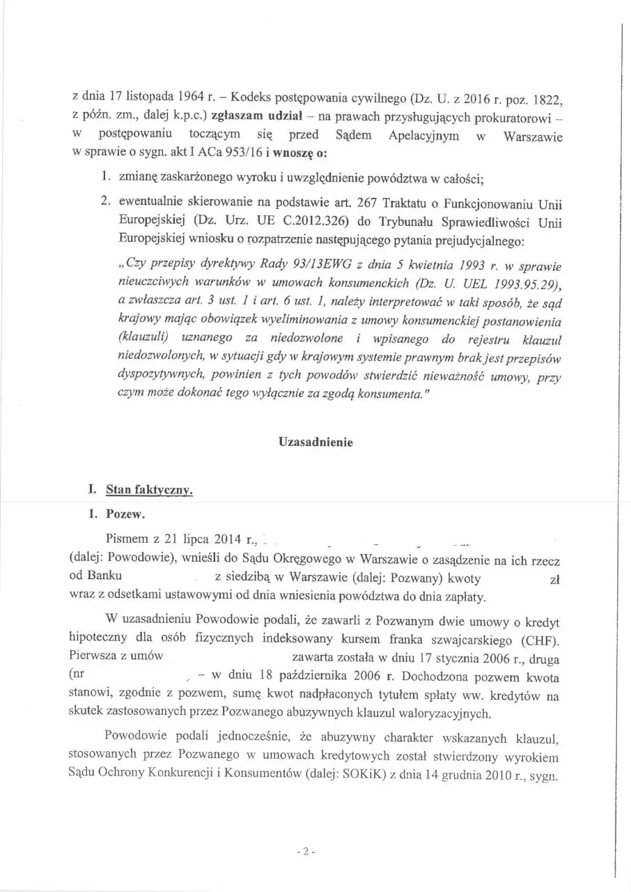 Page 2 of 11, pismo procesowe RPO CHF