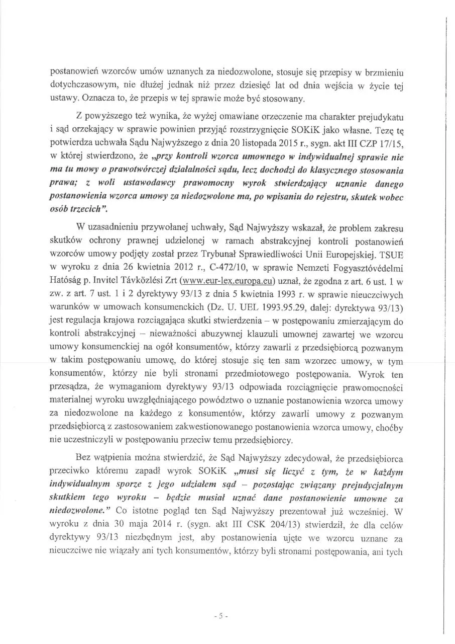 Page 5 of 11, pismo procesowe RPO CHF