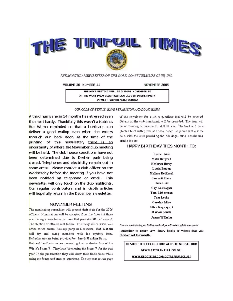 Page 1 of 6, 2005 November