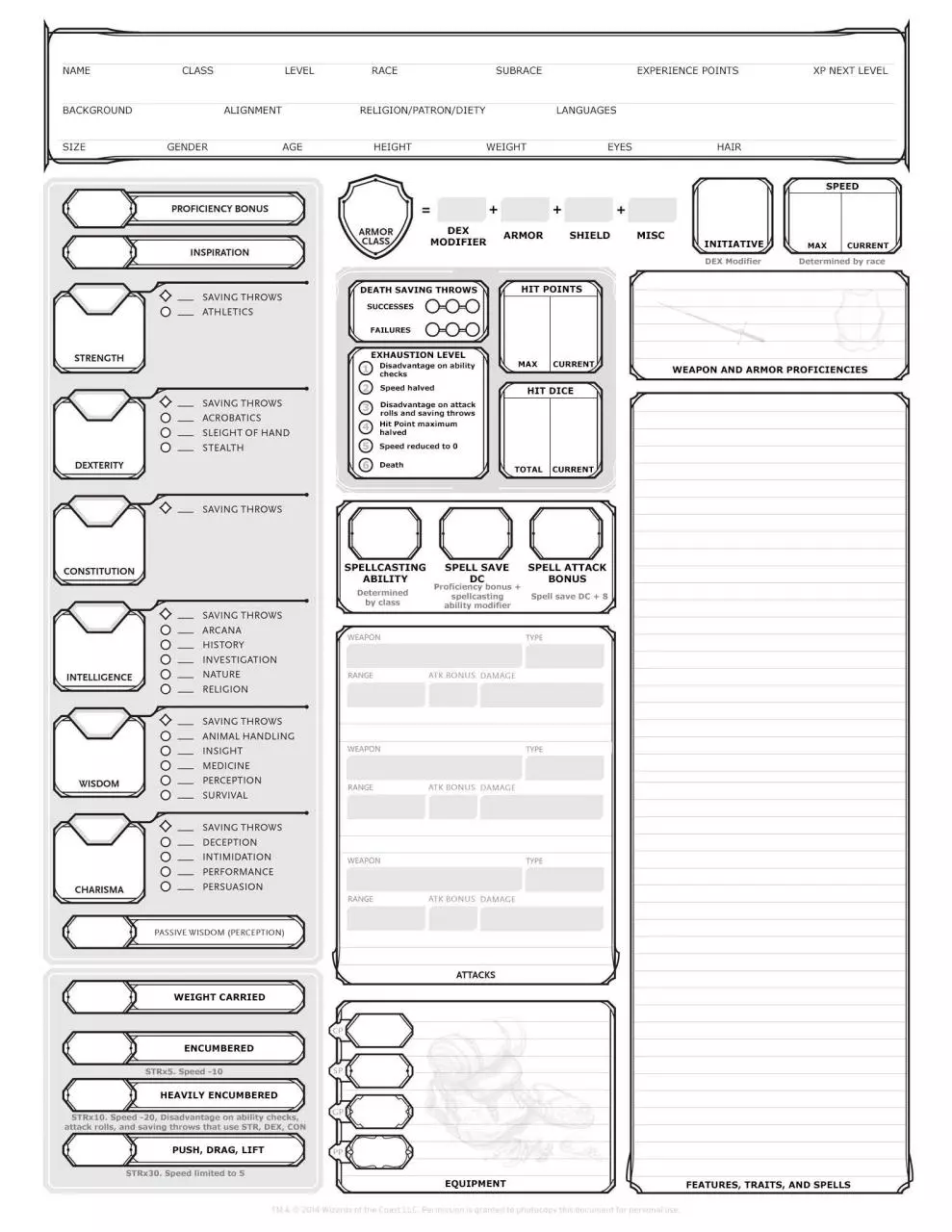 Page 1 of 1, Char Sheet