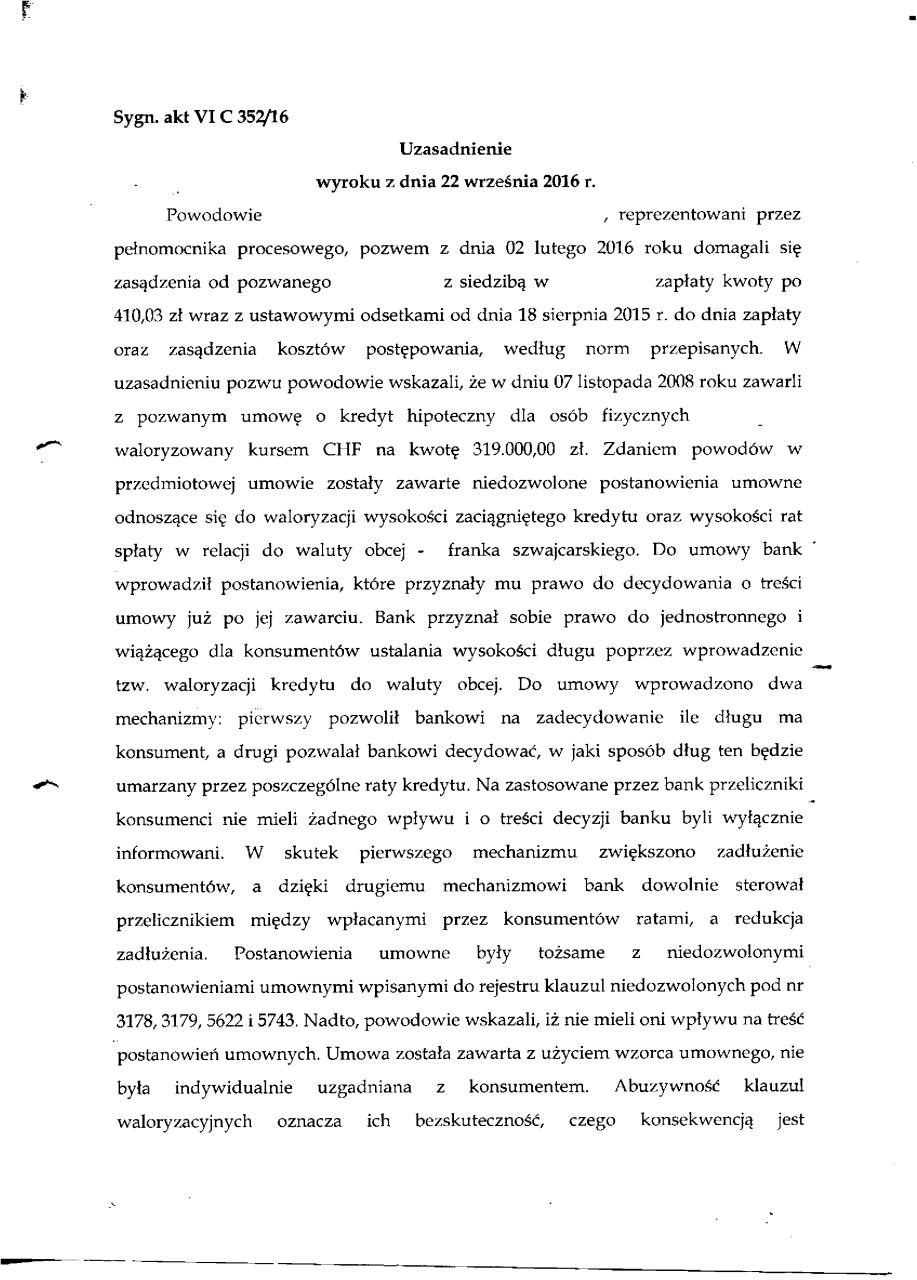 VI C 352_16_mBank_odfrankowienie_SR Wawa_Srodmiescie.pdf - page 2/17