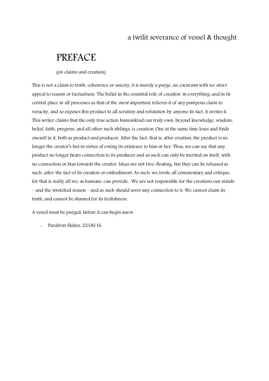 Page 1 of 4, a twilit severance of vessel & thought, a work in progress