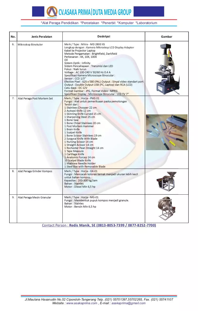 Page 2 of 2, Alat Praktikum SMK Agribisnis Ternak Ruminansia