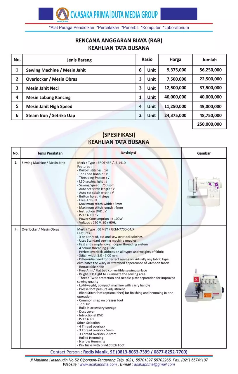 Page 1 of 3, Alat Praktikum SMK Tata Busana ~ Alat Praktek SMK