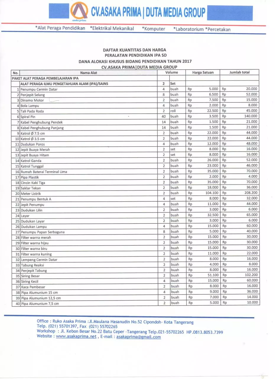 Page 1 of 3, Harga RAB MATEMATIKA SD 2017 CV.ASAKA PRIMA (4)