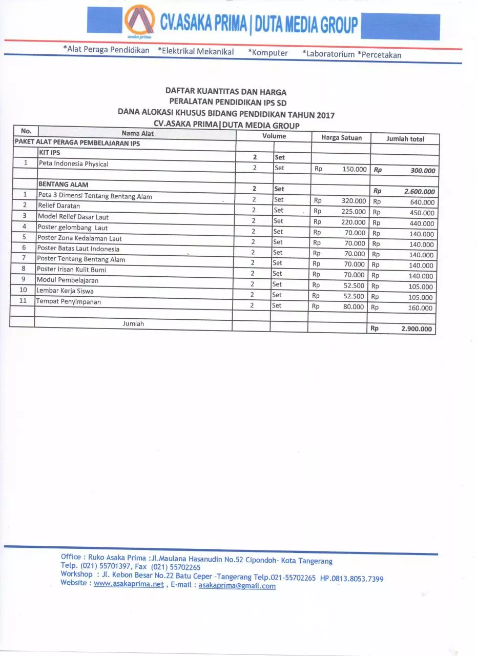 Page 1 of 1, Harga RAB MATEMATIKA SD 2017 CV.ASAKA PRIMA (5)