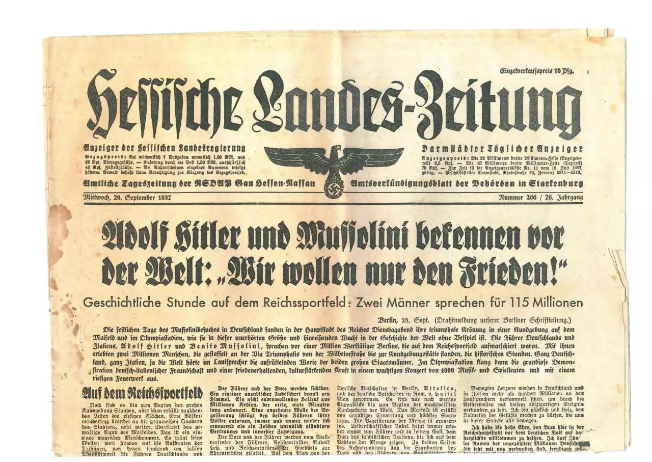 Page 1 of 2, Hessische Landeszeitung29.09.1937 opt