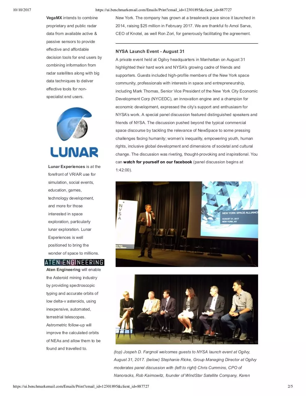 Page 2 of 5, NYSA FALL2017 NEWSLETTER