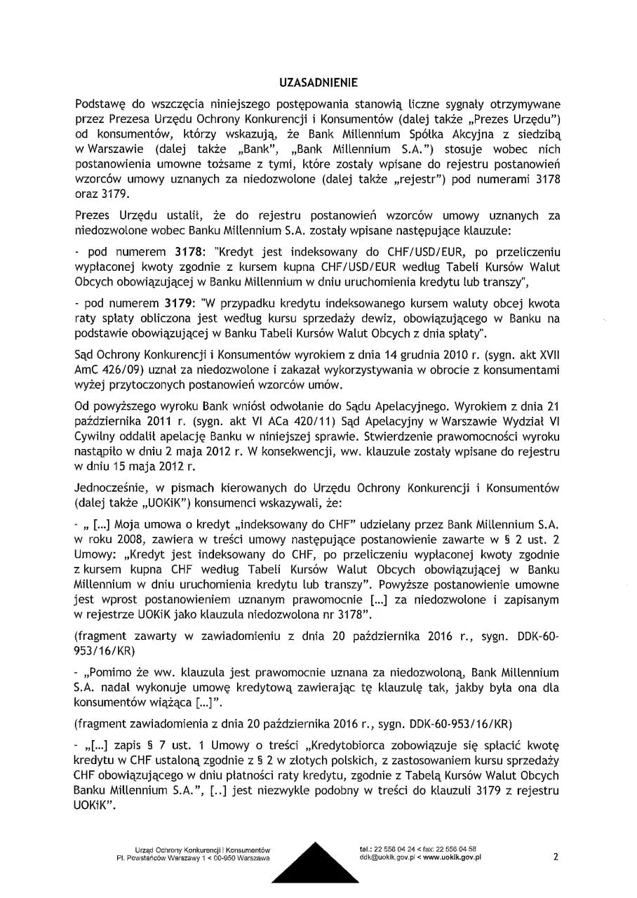 Page 2 of 6, 2017 07 17 postanowienie Bank Millennium S A UOKiK