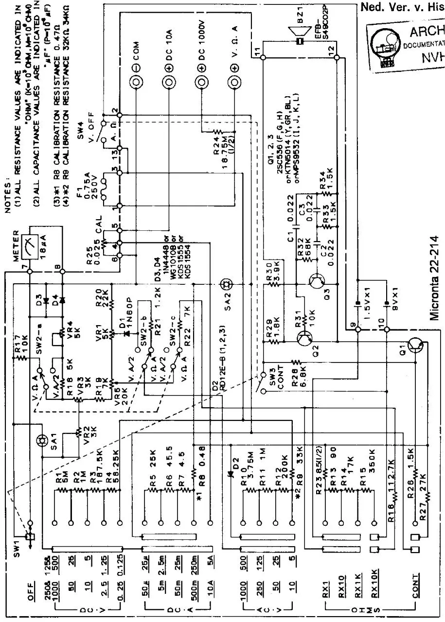 Page 1 of 1, micronta 22 214 analog mm w.buzzer sch