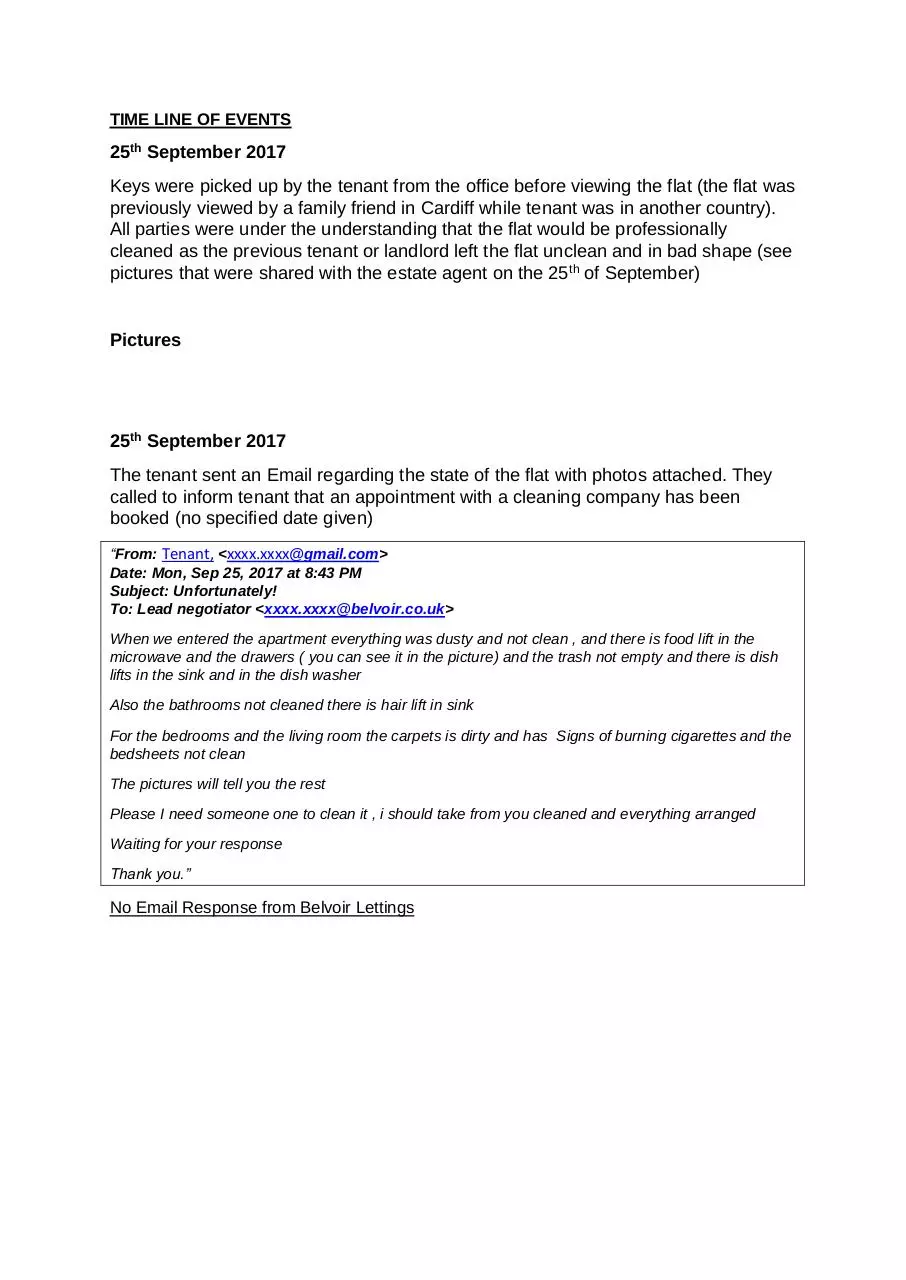Page 1 of 10, TIME LINE OF EVENTS Cardiff