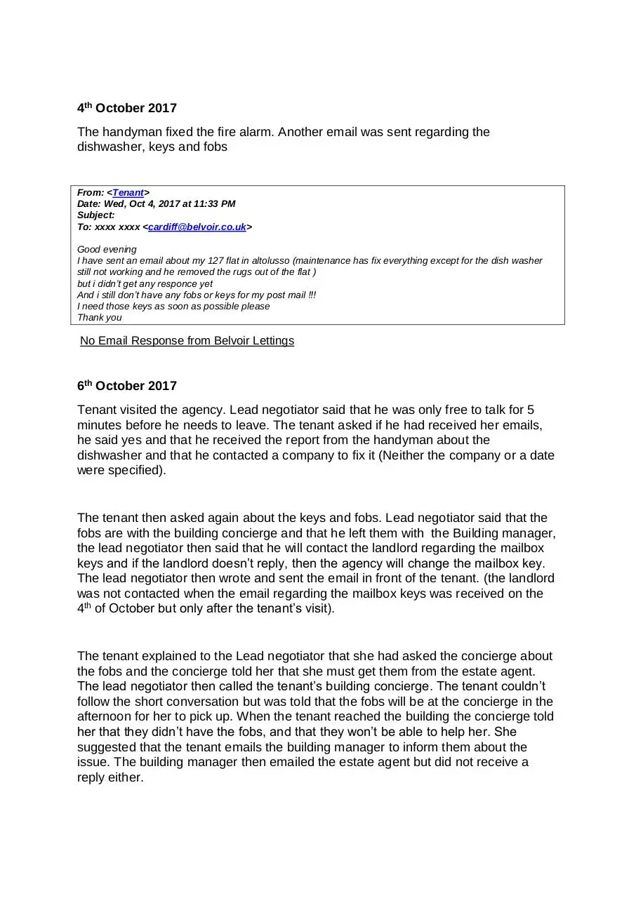 Page 4 of 10, TIME LINE OF EVENTS Cardiff