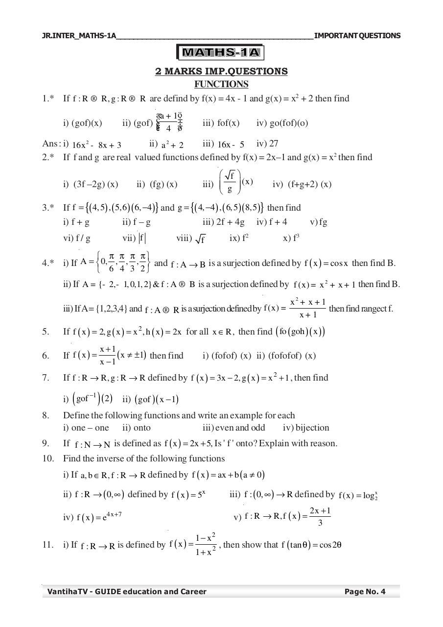 Maths 1A - Chapter wise important Questions.pdf - page 4/27