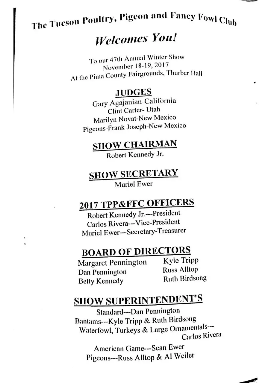 Page 2 of 21, Tucson TPPFFC show