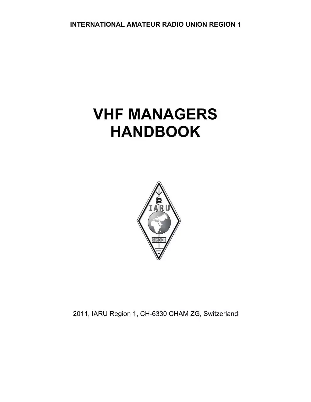 Page 1 of 143, VHF Managers Handbook