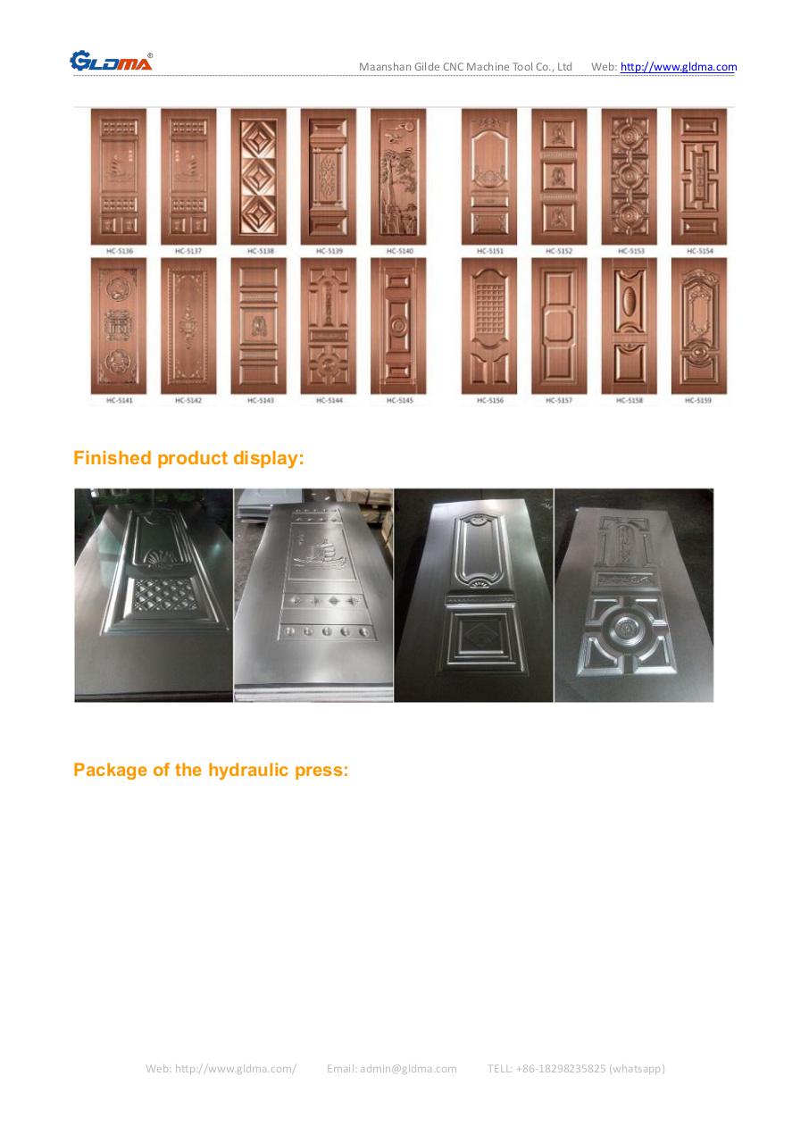 YL78 Series Hydraulic Door Skin Press Machine.pdf - page 4/6