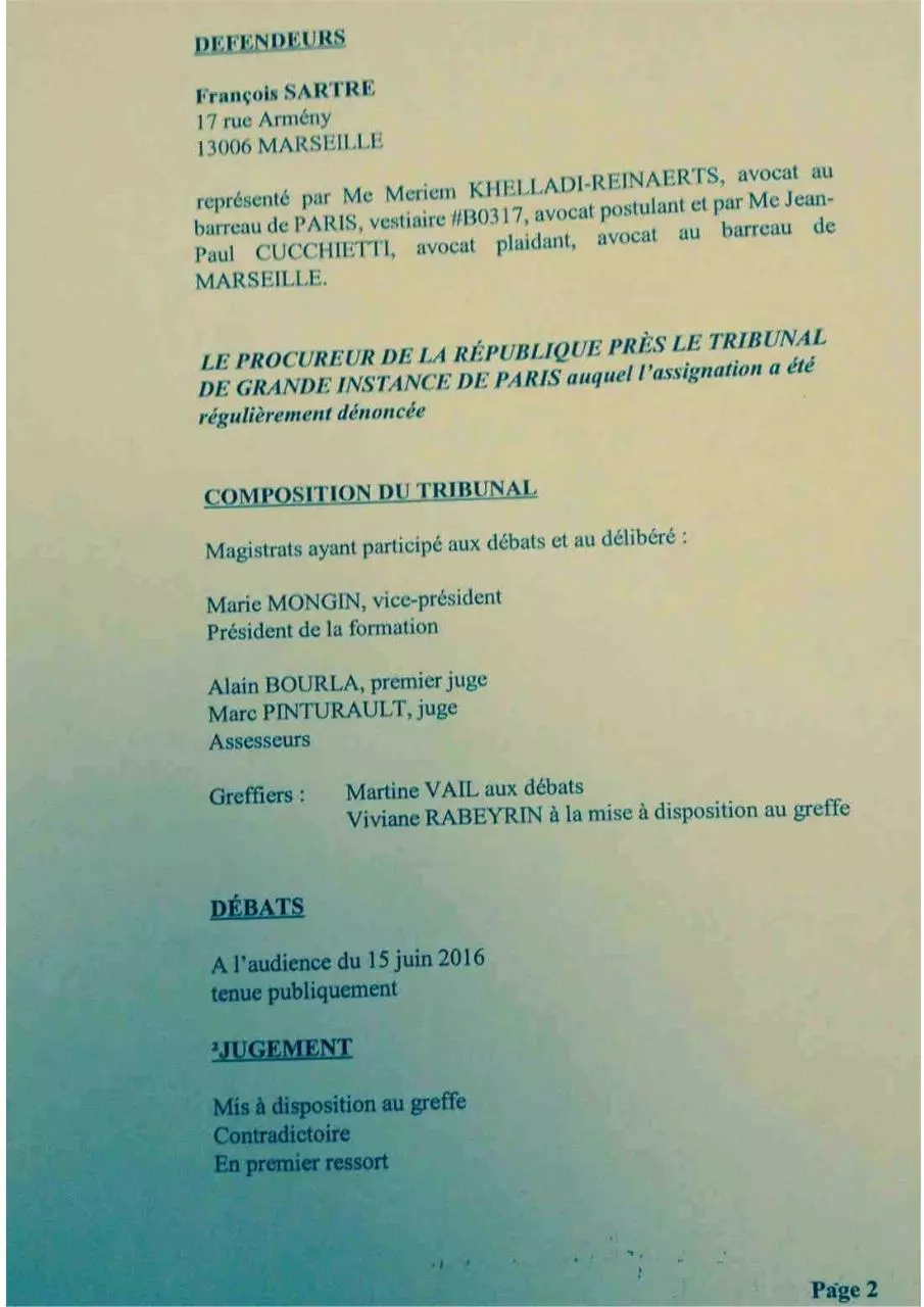 Page 2 of 13, Francois Sartre Avocat vs Volkswagen