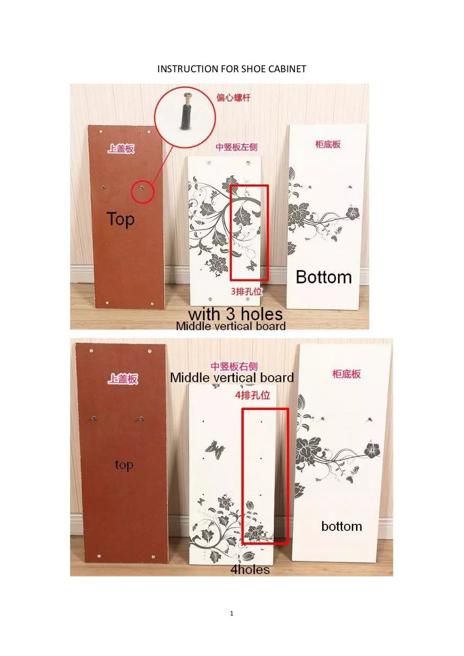 Page 1 of 12, INSTRUCTION FOR SHOE CABINET